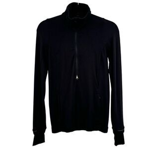 Lululemon Athletic 1/2 Zip Pullover Jacket With Elastic Waistband‎ Black Size 6